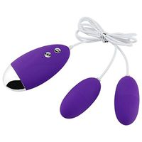 Yhua Female 12 Frequency Wired Control Double Bullete Vib'rat'ing E'gg Body T'ool - Purple