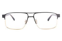 MEDOLONG Metal Wood Frame CR39 Men's Progressive Multifocus Reading Glasses-MF8001(C4,no anti-blue,up+0.00,down+2.00)