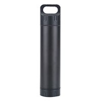 Pill Box Case, Portable Waterproof Aluminum Alloy Keychain Drug Holder for Outdoor Emergency (Black)