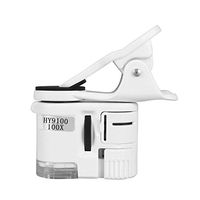 100X Phone Magnifier with LED Light and UV Violet, HD Portable Microscope Loupe for Currency Testing, Jewelry Identification, Repair