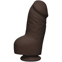 Doc Johnson The D - Fat D - 8 Inch with Balls - ULTRASKYN - 8" Long and 2.75" Wide - Strong Suction Cup Base - O-Ring Harness Compatible Dildo, Chocolate