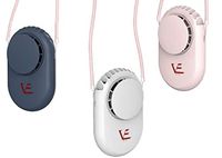 Deluxe Mini Portable Handheld Personal Neck lace Travel Fans. Rechargable USB Battery Hand Held Operated. Easy 3 Level Speed Fan. Small Electric Powered Mobile Face, Body Cooling Hands free fan.(WHIT)