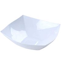 BalsaCircle 8 pcs 4 qt White Plastic Square Bowls - Disposable Wedding Party Catering Tableware