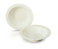 " OCCASIONS" 40 Bowls Pack, Heavyweight Disposable Wedding Party Plastic Bowls (14 oz Soup Bowl, Plain Ivory)
