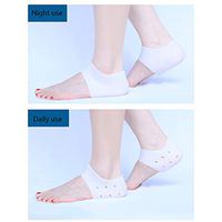 QIAOBS 2 Pairs Silicone Heel Sleeve, Heel Protector for Cracked Foot Skin Care Repair Breathable Soft Heel Cups Plantar Fasciitis Inserts-b