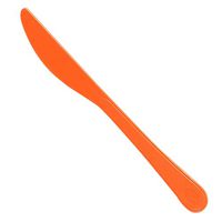 Orange Soda Plastic Knives, Exquisite Solid Color Premium Plastic Cutlery, Heavy Duty Plastic Disposable Knives (24-ct. Pack)