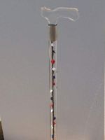 Elegant Acrylic Designer Walking Cane (29", Red, White, and Blue Silk Roses)