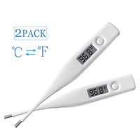 2 Pack Digital Body Thermometer - Clinical Basic Thermometer, Accurate & Fast Readings - Underarm, Oral, Rectal Thermometer for Babies, Kids, and Adults