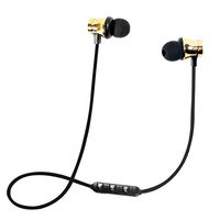 Bluetooth V4.2+EDR Wireless Head Phones Athlete Sport Series, 4-Colors, Dual Track, Stereo HiFi w/mic,Excellent Base (Gold)