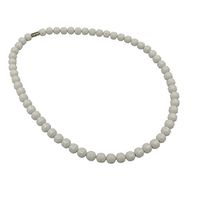 EleeColorful Health Ion Tourmaline Beads Stretch Necklace Chain Balance w/Box/ (White)