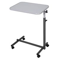 DreamHank Medical Adjustable Overbed Table with Wheels for Hospital and Home Use (Gray)