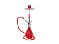 Zebra Smoke Starter Series: Bubbly 21" 1 Hose Hookah Combo Kit Set w/Instant Charcoal and Herbal Shisha Flavors, Colorful multiuse Mouth Tips (Red) Combo Pack