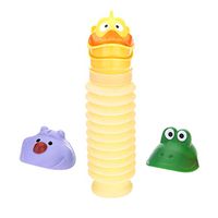 ihreesy Emergency Urinal Mini Outdoor Portable Shrinkable Travel Car Camping Pee Urine Bottle Personal Mobile Toilet Potty Pee Bottle for Kids Adult,Yellow,420ML