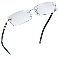 LifeArt Blue Light Blocking Glasses, Computer Reading Glasses, Anti Blue Rays, Reduce Eyestrain, Rimless Frame Tinted Lens with Diamond, Stylish for Men and Wowen (+2.00 Magnification)