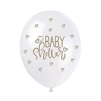 UNIQUE PARTY 56120 - 12" Pearlised Latex Gold Baby Shower Balloons, Pack of 5