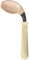 Sammons Preston Deluxe Easy-Hold Offset Spoon, Plastisol Coated, Right Hand, Stainless Steel Utensil is 8" Long, Polypropylene Handle is 4.5" Long with 1" Diameter, Adaptive Eating Aid for Disabled