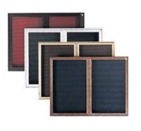 Ghent 3" x 2" 1 Door Enclosed Flannel Letter Board, Burgundy Letter Panel, Cherry Finish (PWC132B-BG)
