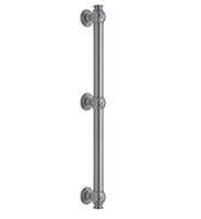 Jaclo G60-36-PN Straight Reeded with End Caps Grab Bar, Satin Brass