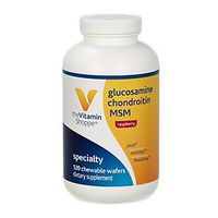 The Vitamin Shoppe Glucosamine Chondroitin MSM Chewable Wafers with 100mg of Branded OptiMSM™ Ingredient – Raspberry Flavor Supports Healthy Joint Mobility, Flexibility Structure (120 Count)
