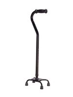 Essential Small Base Aluminum Quad Cane Foam Handle with Adjustable Height - Bronze