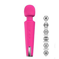 Upgraded Powerful Viberate Massager with 20 Magic Modes, Whisper Quiet, Waterproof, Handheld, Cordless for Neck Shoulder Back Body Massage, Sports Recovery & Muscle Ache (red)