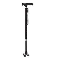 Xiao Jian Crutches - Elderly People with Reduced Mobility, Four-Foot Telescopic Cane Adjustable with LED Lights, Non-Slip Four-Claw Contraction Crutch