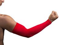 NV-X Sport Arm Sleeves 15-20MMHG Compression Enhanced Performance and Protection, Acid Red, Medium