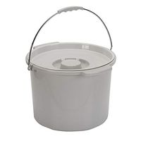 Drive Medical Commode Pail with Lid 12 Quart Gray, 2.38 Pound