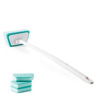 Long Handled Sponge Brush - Long Handle Brush Cleaner - Long Handle Scrub Brush - - BH-284 Sponge Long Handle Brush Kitchen Toilet Bathroom Cleaning Tile Floor Brush - Green (Long Handle Scrub Brush)