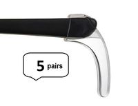 AM Landen Transparent Anti-Slip Eyeglasses Silicone Ear Hook Retainer Temple Tips 5 Pairs(Small)