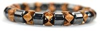 LUOS Fashion Jewelry Magnetic Therapy Hematite Gold Stretch Bracelet