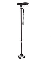 MRZHW Folding Cane with Adjustable led Lights and Cushion Handles Travel Adjustable Foldable Cane,Black