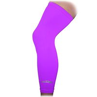 COOLOMG 1PCS Sport Football Basketball Cycling Stretch Leg Knee Long Sleeve, Purple, Small