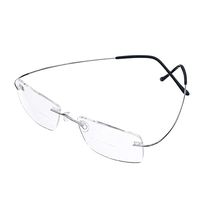 Bi Tao Super Light 100% Titanium Bifocal Reading Glasses Men Women Fashion Rimless Reading Eyeglasses + Eyewear Case(Silver,+2.25)