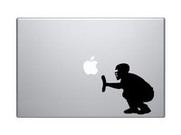 Sports Baseball Catcher Side View Facing Left Silhouette Shadow Version 1 - 5" Black Vinyl Decal Decorative Sticker - Sized for 13" Macbooks