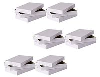 White Gift Wrap Shirt Boxes with Lids - Set of 12