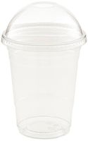 Glotoch Daily Party Disposable Plastic Cups with Dome Lids, Clear PET Cups for Boba, Smoothie, Iced Coffee (16 oz, 50 Count)