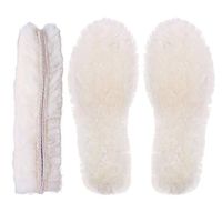 Cooraby 2 Pairs Sheepskin Insoles Thick Fluffy Lambswool Inserts Insole Winter Warm Sheepskin Replacement Insoles for Women or Men