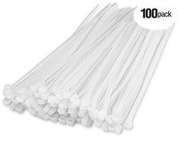Fixson Multi-Purpose Self-Locking Cable Ties Nylon Zip Wire Tie-Wraps (100 Piece) 8-Inch Cable-Tie Color Natural (45-LB Strength)