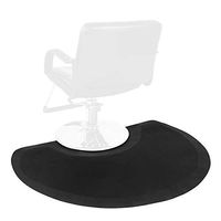 Barber Shop Chair Mat Anti-Fatigue Floor Mat 5′x3′ Salon Floor Mat - Black Semi Circle Salon Mat for Hair Stylist - 1/2" Thick Comfort Floor Mat