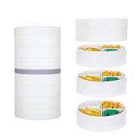 Weekly Pill Organizer 7 Days (4 Time A Day), KIGI Pill Case Sorter with Reminder and Large Removable Compartments Supplement Containers for Travel Gym Office Home (White 3.1 * 5.9Inch)