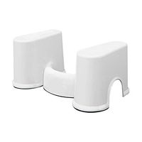 Bathroom Aid Squatty Step Foot Stool,for Potty Help Prevent Constipation Faster Bowel Movements Plastic Non-Slip Toilet Stool