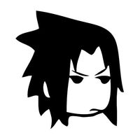 leononlinebox Ninja Sasuke Head - Vinyl Decal [12cm Black] Sticker for Car, iPad, Laptop, Helmet