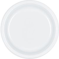 Round Plastic Plates | 20ct (10.25 inch, Frosty White)