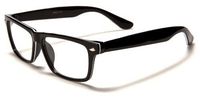 Black White Accents Classic Style Clear Lens Sweet Nerd-Style Glasses For Men And Women
