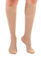 Absolute Support Women's Microfiber Opaque Closed Toe Stockings | Beige/Small