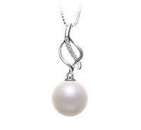 Leah White 10-11mm AAAA Quality Freshwater 925 Sterling Silver Cultured Pearl Pendant For Women