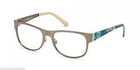 Diesel DL5026 048 Eyeglasses Bronze Brown Metal Optical Frame Turquoise Design