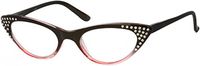 Readers.com The Paulina Rhinestone Cat Eye Reading Glasses Full Frame Readers for Women, 1.50 Black Pink Fade (Microfiber Cleaning Carrying Pouch Included)