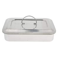 Flameer Surgical Instrument Box W/Lid, Made of Durable Stainless Steel, Perfect for medical use, tattoo, piercing, manicure. etc - 304 9Inch